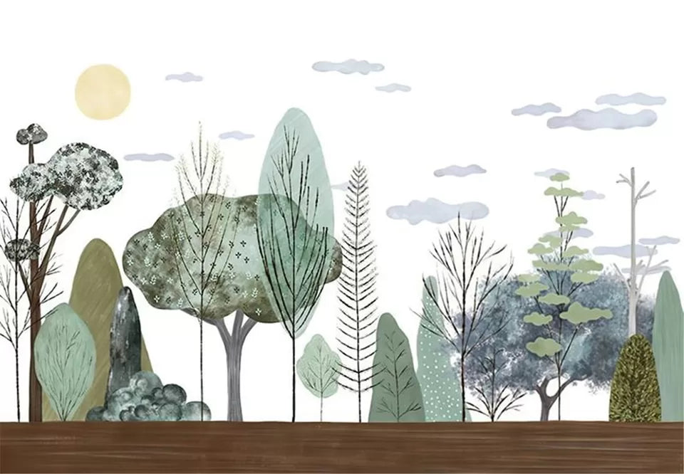 Papier‎ peint‎ enfant‎ forêt‎ et‎ montagne