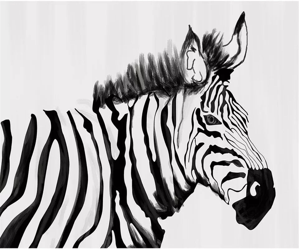 Papier‎ peint‎ noir‎ et‎ blanc‎ zèbre