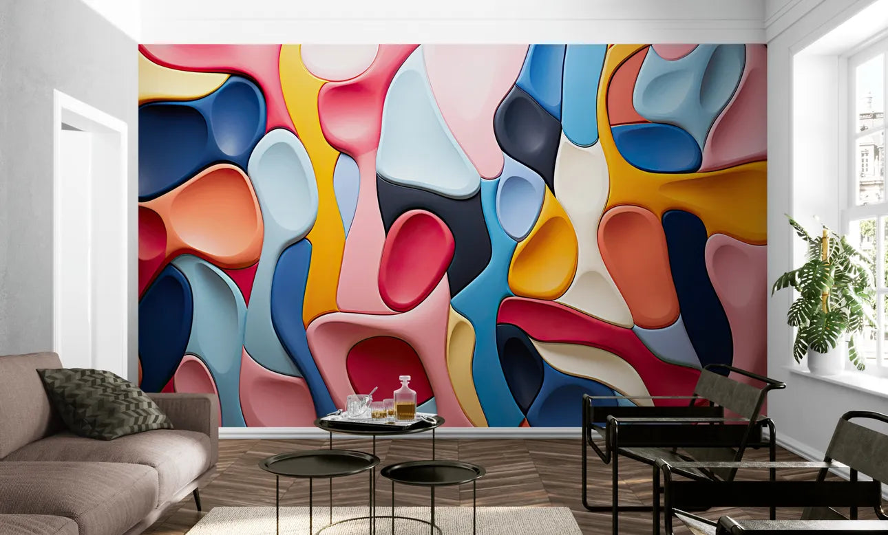 Papier peint abstrait moderne coloré