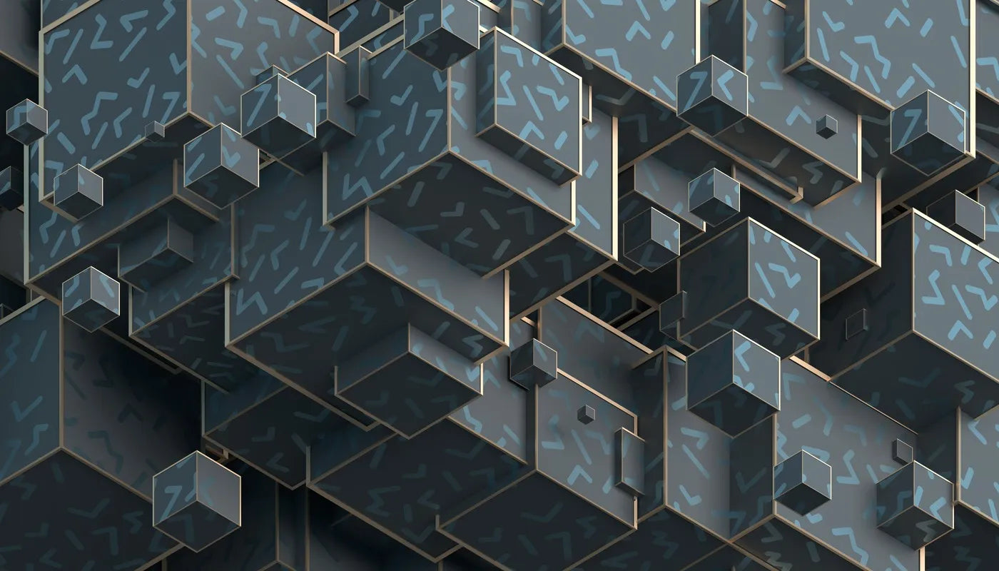 Papier peint 3D cubes foncés