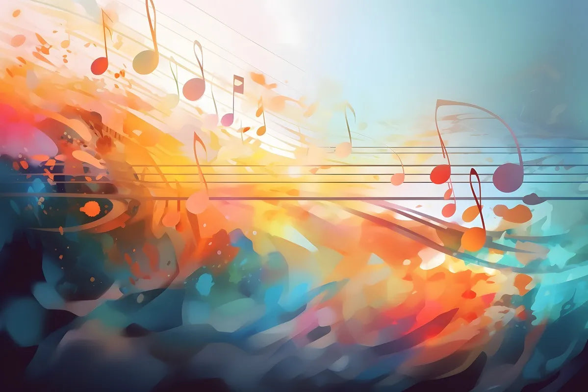 Papier peint musique abstrait multicolore