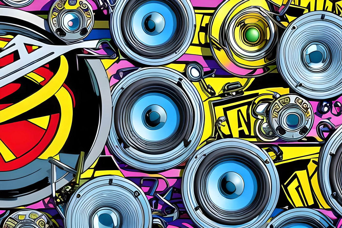 Papier‎ peint‎ graffiti‎ music‎ bleu