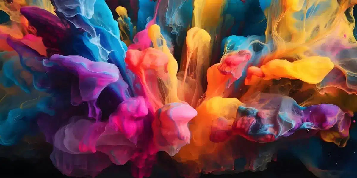 Papier peint fumée colorée