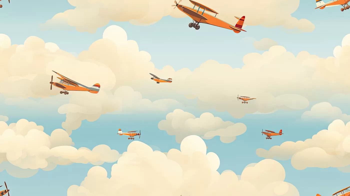 Papier peint avions dans les nuages