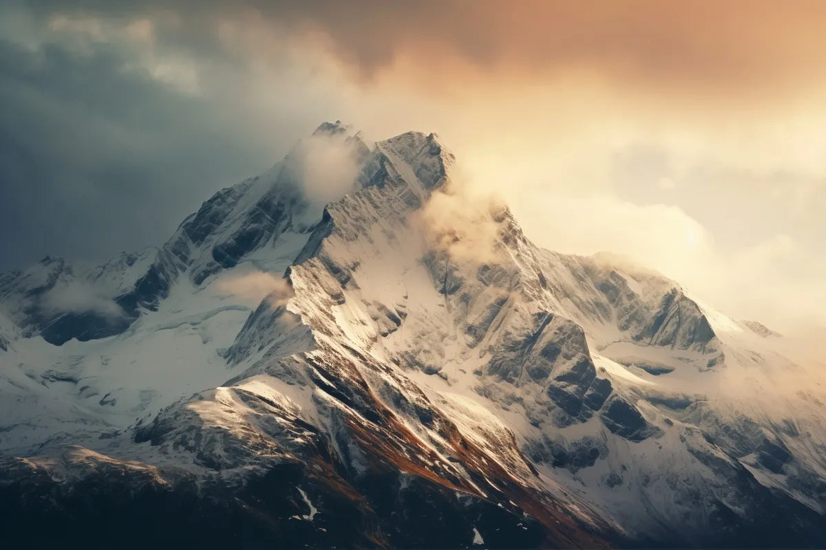 Papier‎ peint‎ paysage‎ montagne‎ sous‎ la‎ brume