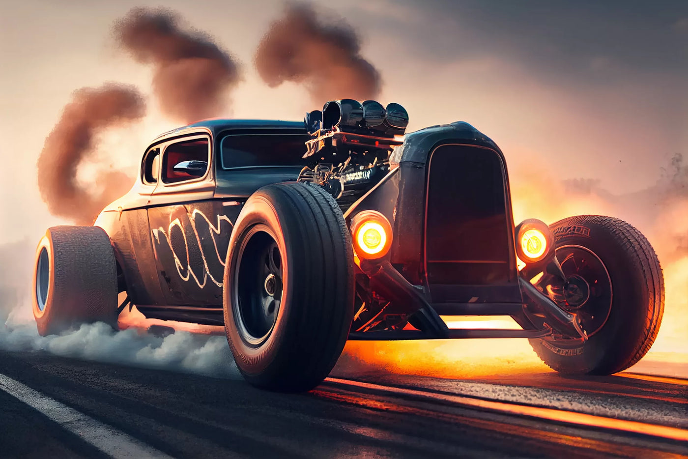 Papier‎ peint‎ panoramique‎ voiture‎ dragster
