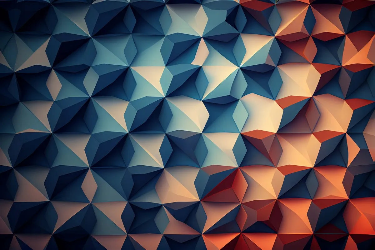 Papier‎ peint‎ géométrique‎ bleu‎ et‎ orange