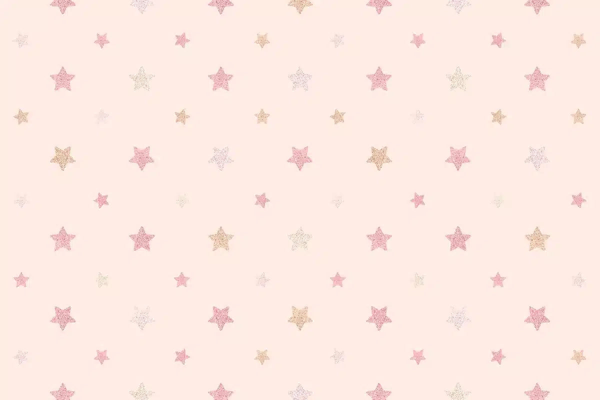 Papier peint enfant étoiles roses