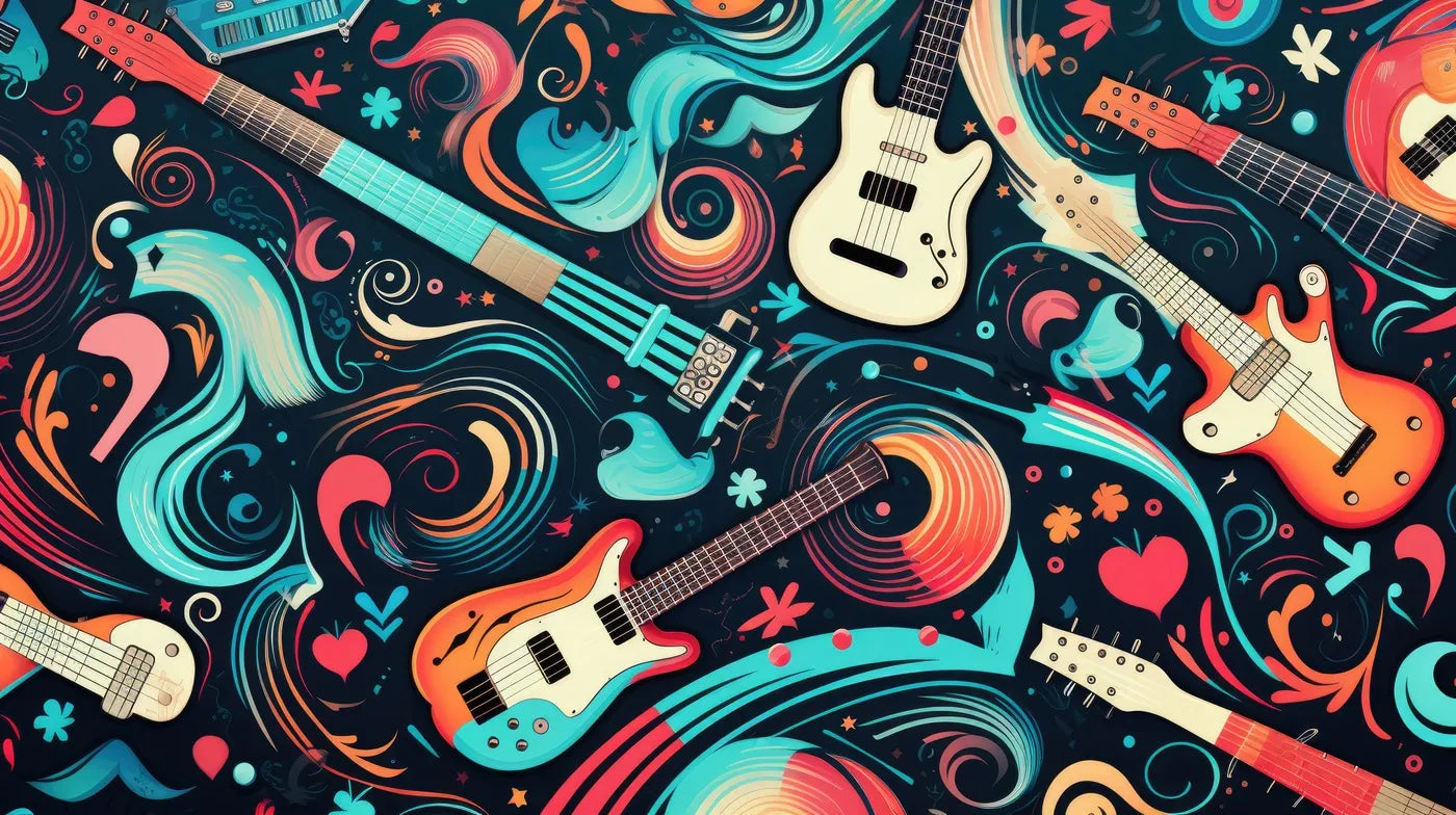 Papier peint musique guitares