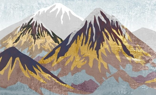 Papier‎‎ peint‎‎ abstrait‎‎ montagnes‎‎ enneigées