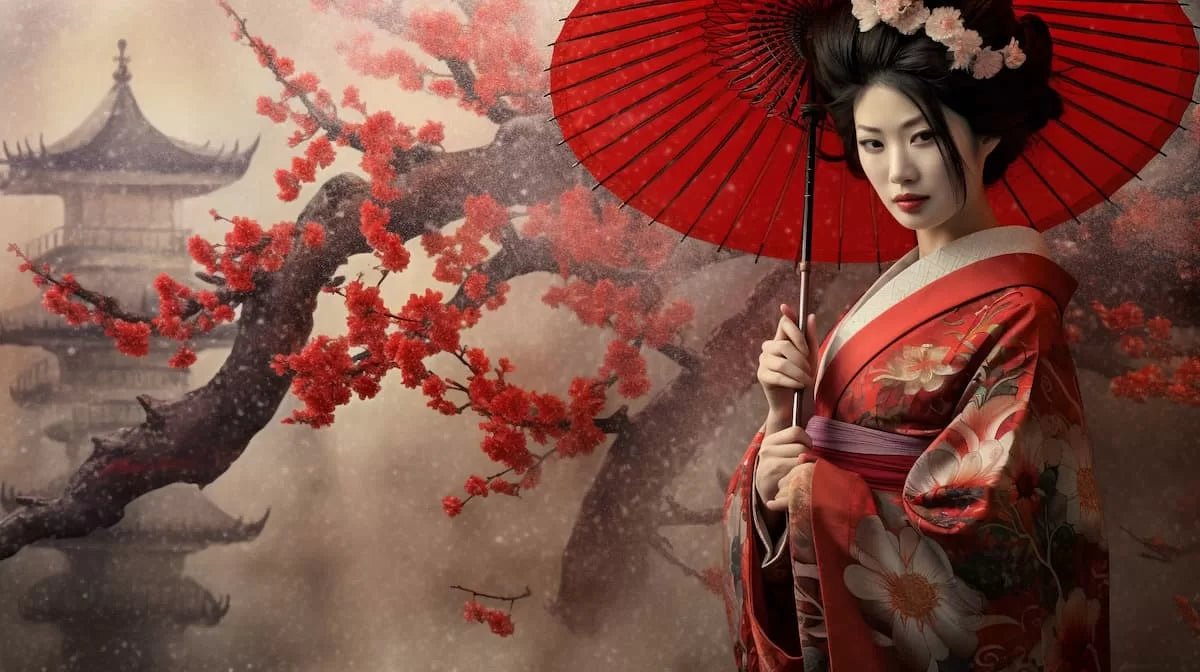 Papier peint japonais geisha