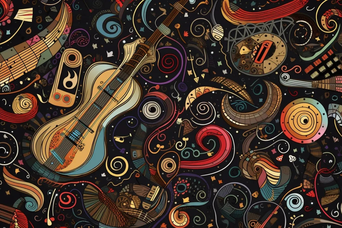Papier‎ peint‎ instruments‎ de‎ musique