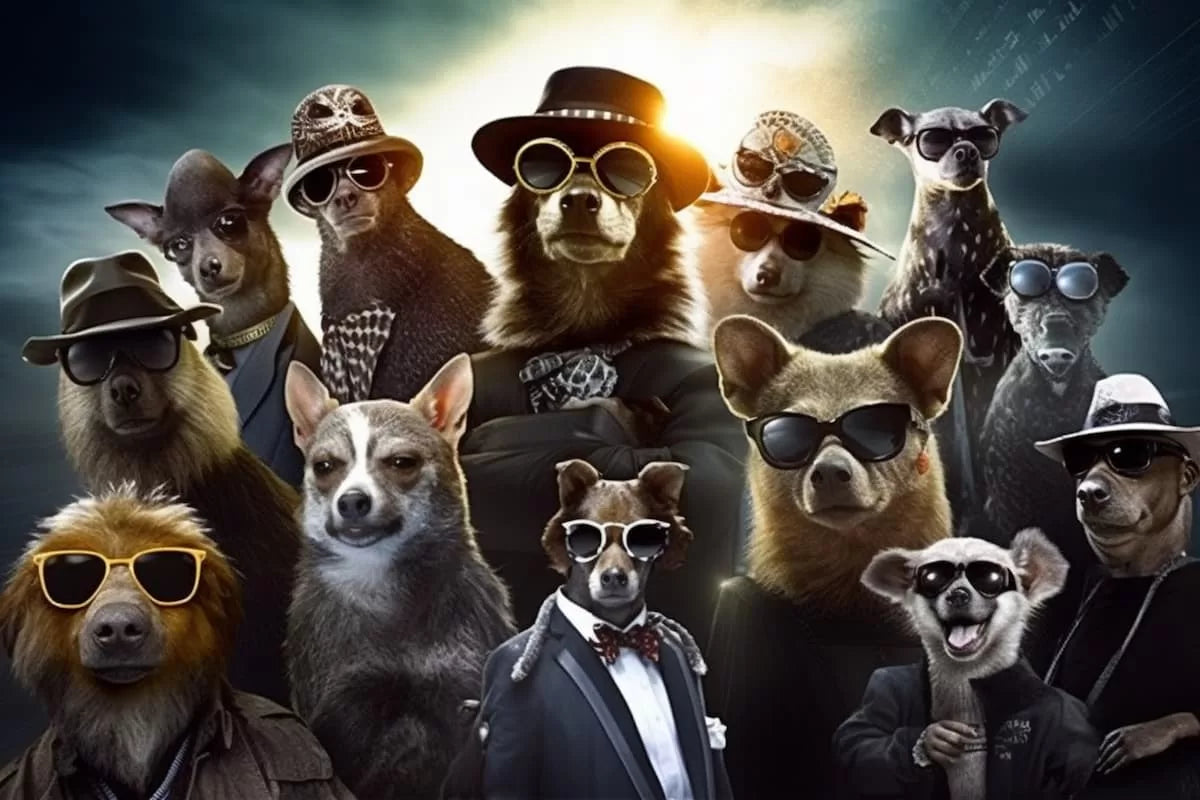 Papier‎ peint‎ enfant‎ abstrait‎ animaux‎ en‎ costumes