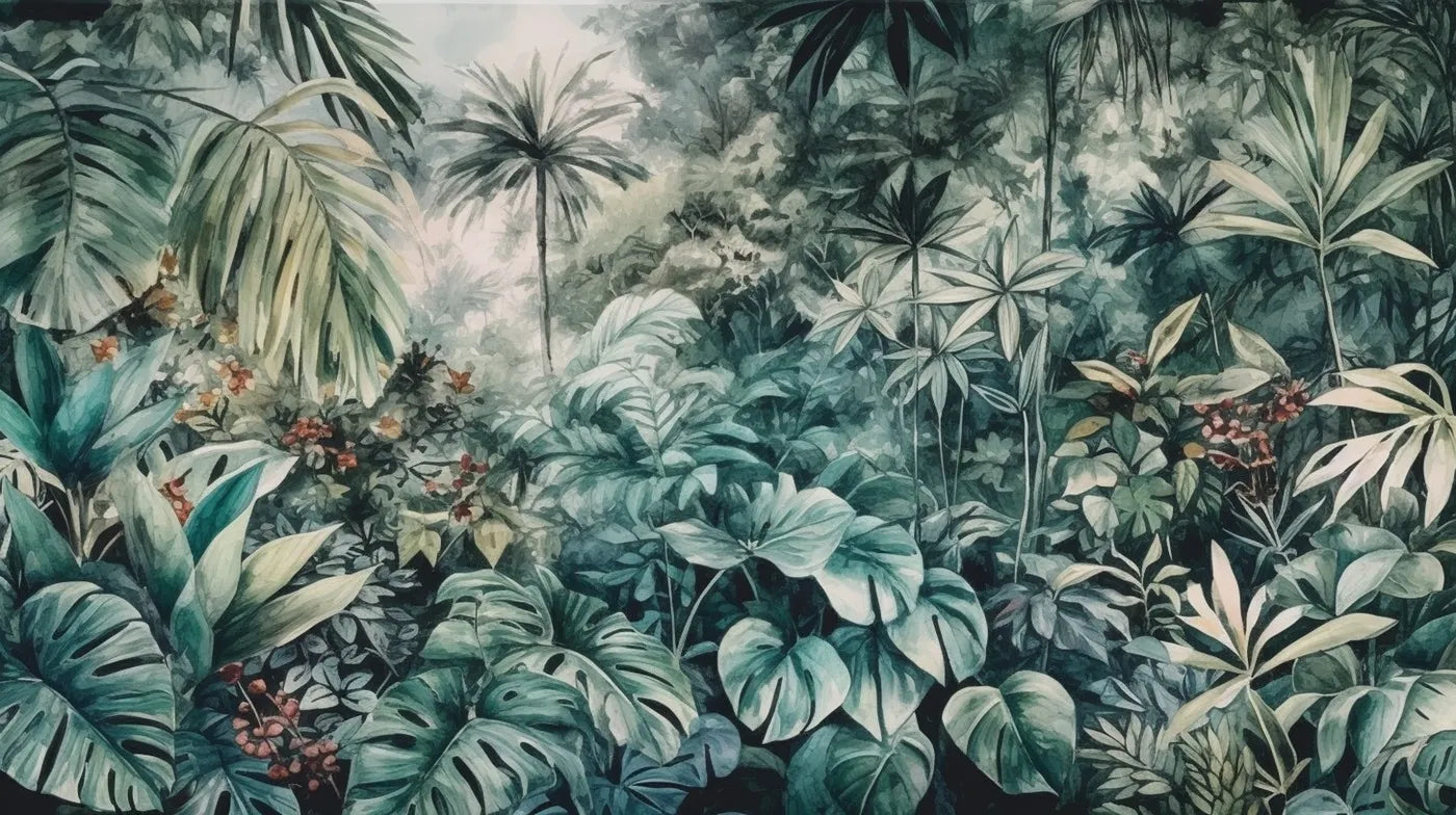 Papier peint aquarelle jungle tropicale