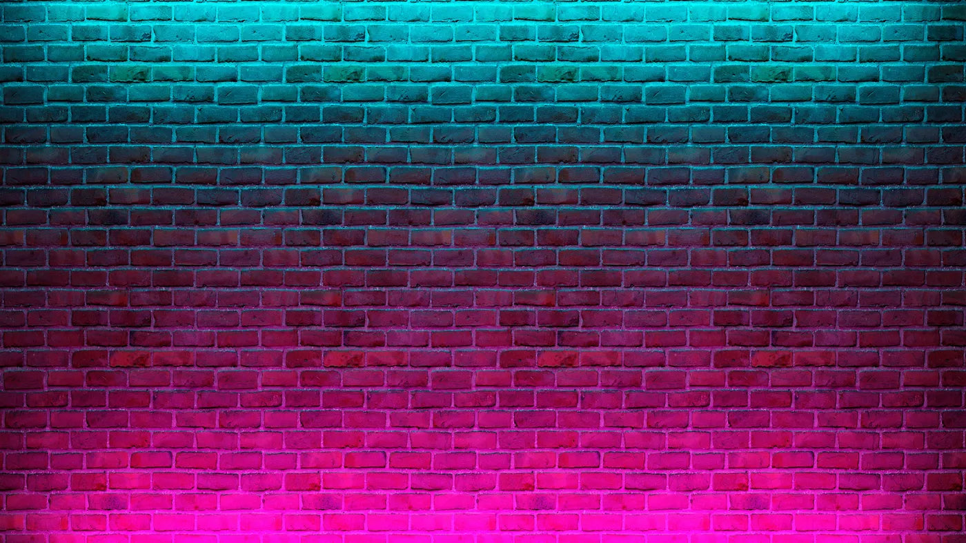 Papier peint mur de briques et néons