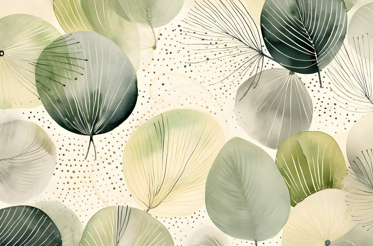Papier peint abstrait feuilles de palmier