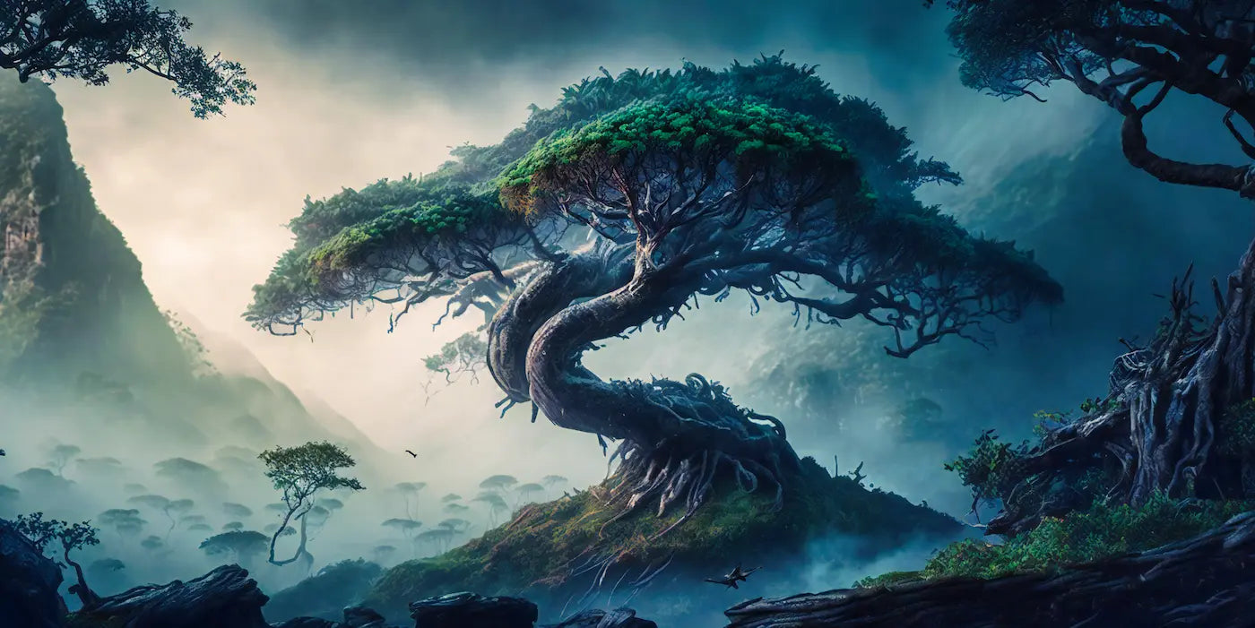 Papier peint fantasy arbre de vie