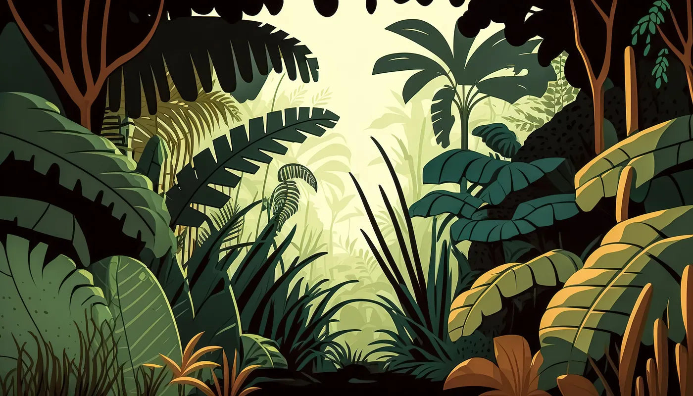 Papier peint jungle arbres tropicaux